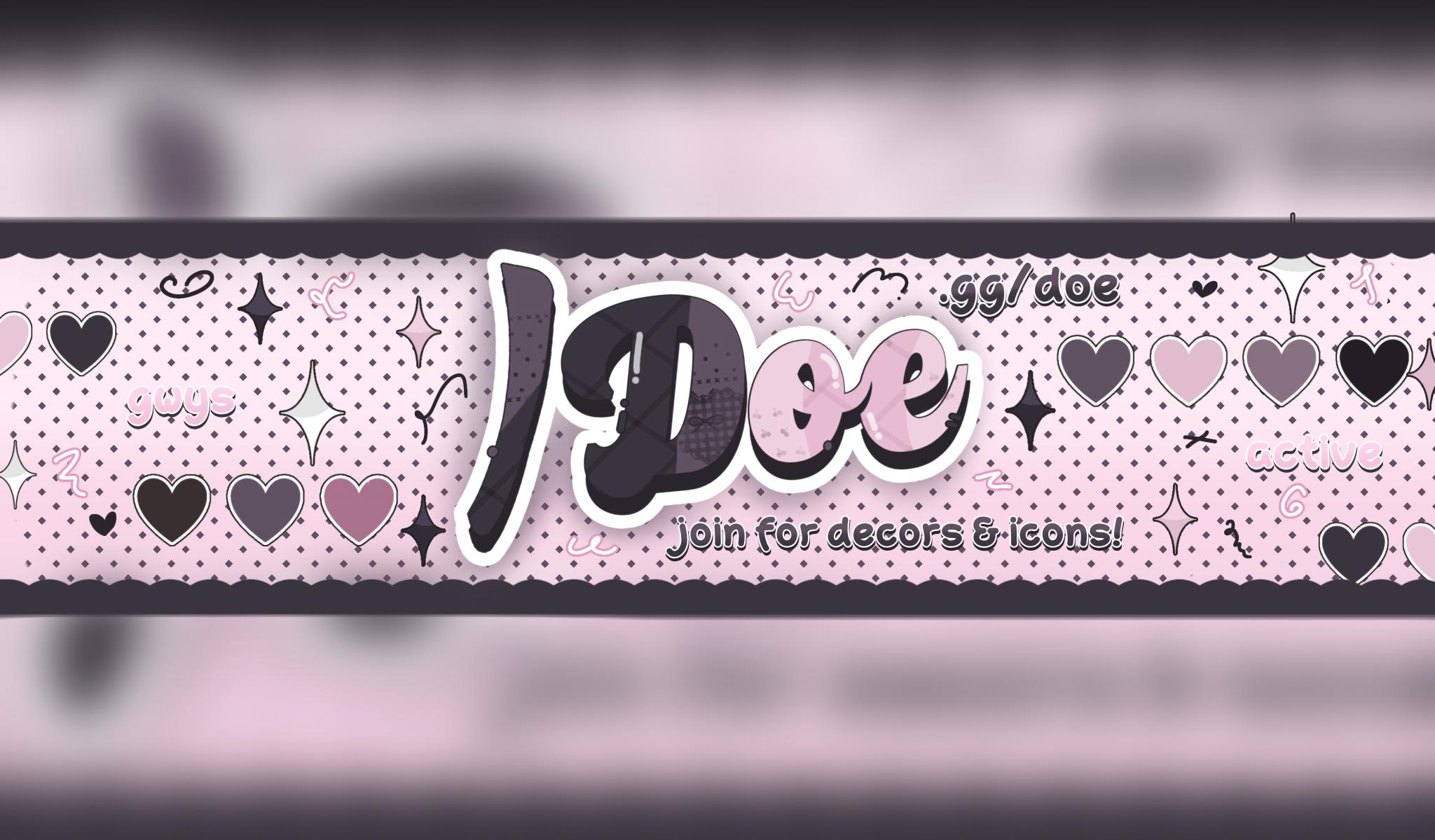 Discovery splash banner for ݂۫ ׄ ૮ ノdoe ა ᜊ gωуѕ ・ 100+ ∂ecσrѕ ・ gυιℓd tag𝓼 ! Discord server