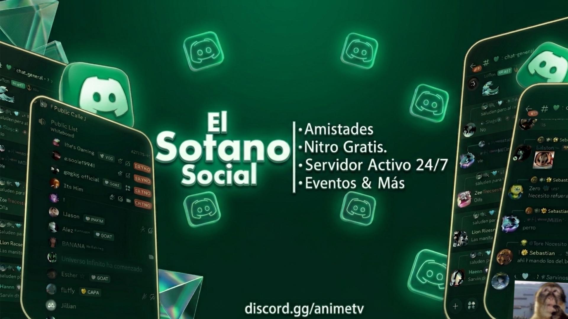 Discovery splash banner for El Sótano Social 🌎 | VC activo・Socializar・Amigos・Latam・Argentina・España・Minecraft・Anime・Roblox Discord server