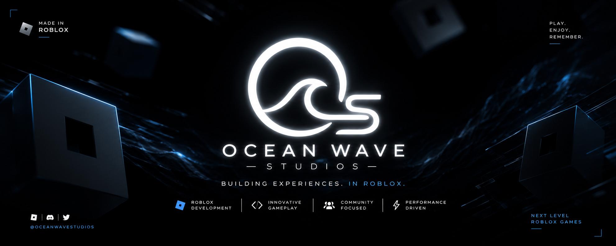 Discovery splash banner for Ocean Wave Studio™ Discord server