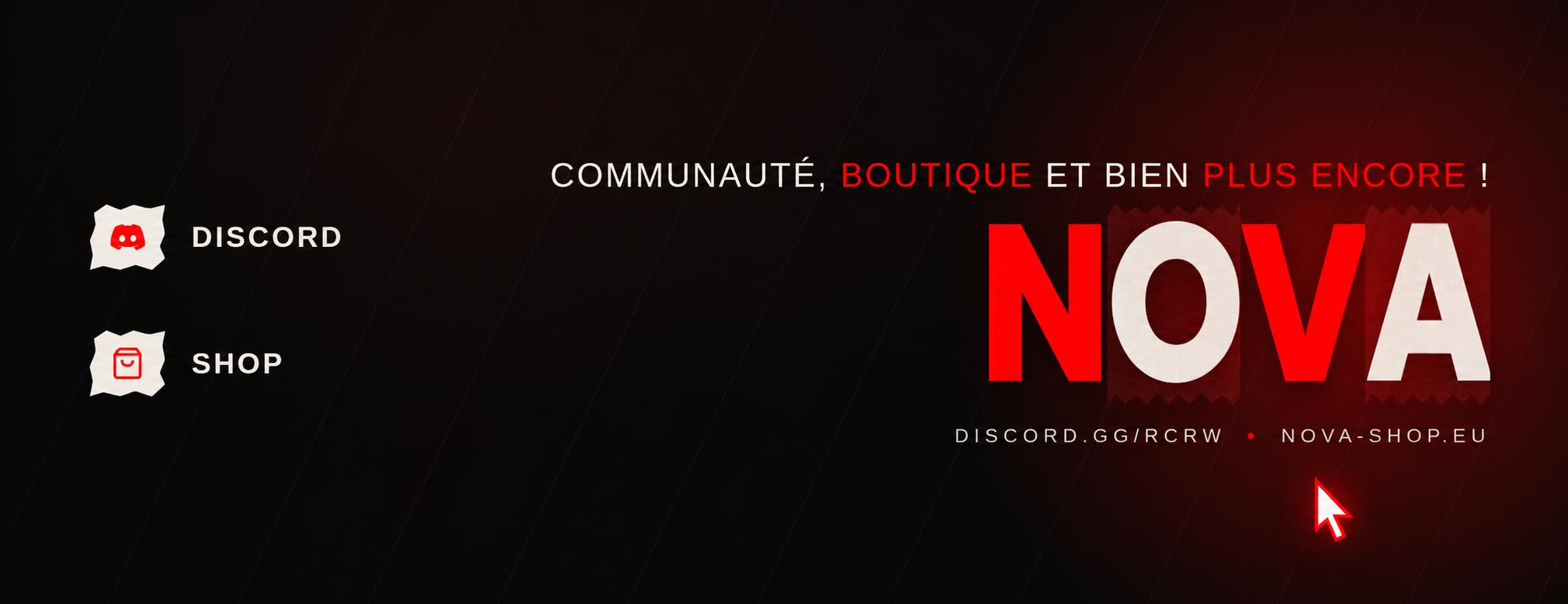 Discovery splash banner for Nova Shop - BY NOVA Discord server