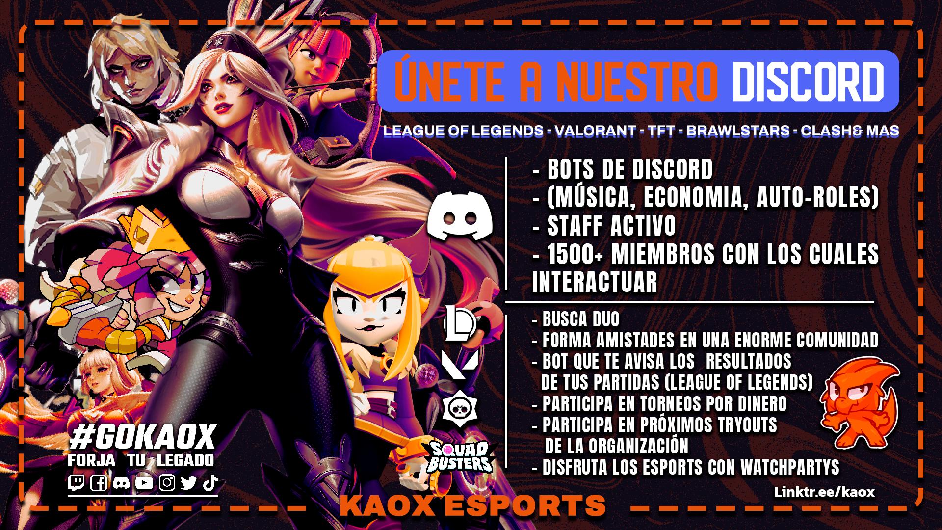 Discovery splash banner for Kaox Esports Community Discord server