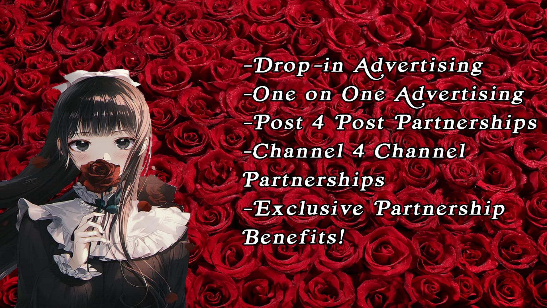 Discovery splash banner for Rosehaven | RP Hub | Writing | Art | Social | Advertising | DND | TTRPG | Tabletop Discord server